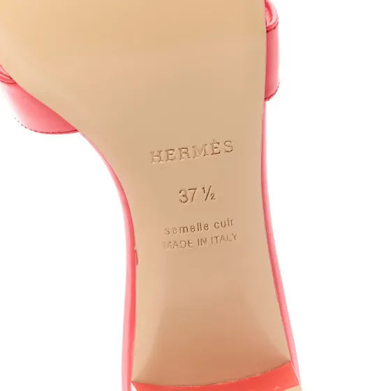 Affordable HERMES Calfskin Oasis Sandals 37.5 Rouge Rubis 0117