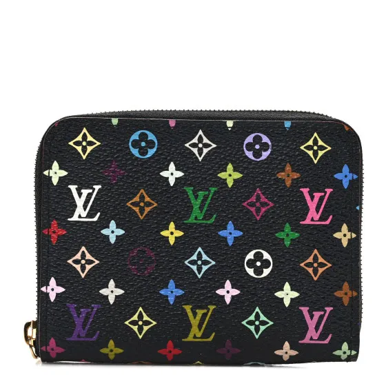 LOUIS VUITTON Monogram Multicolor Zippy Coin Purse Black Violet 0118