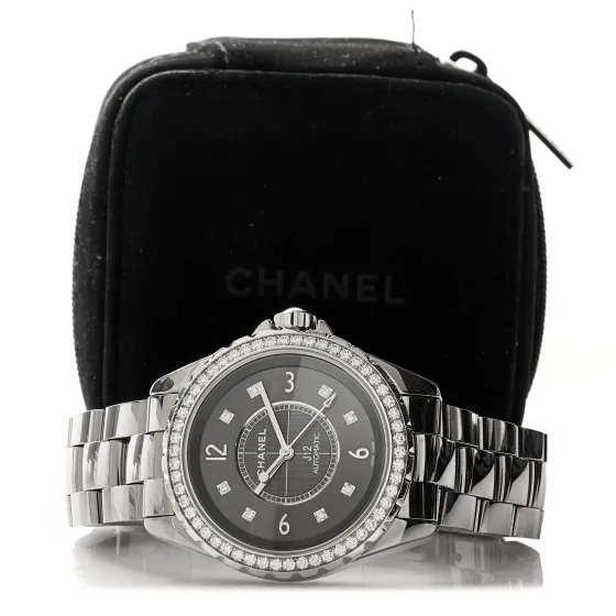 Cheap CHANEL Titanium Ceramic Diamond Bezel 38mm J12 Automatic Watch 0115