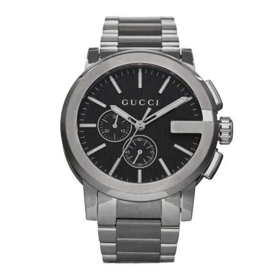 Cheap GUCCI Stainless Steel 44mm G-Chrono Quartz Watch Black 0115