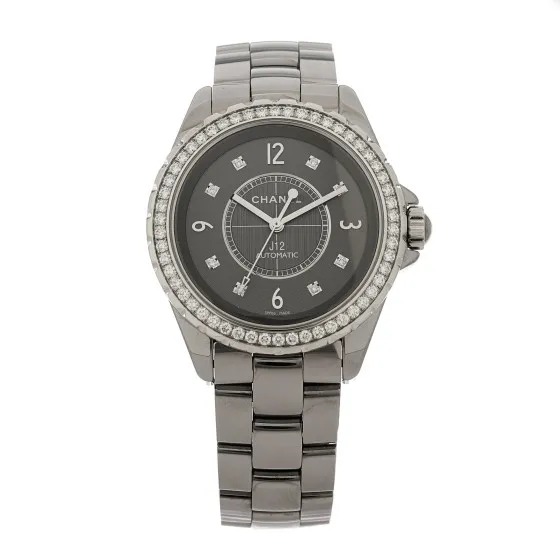 Cheap CHANEL Titanium Ceramic Diamond Bezel 38mm J12 Automatic Watch 0115