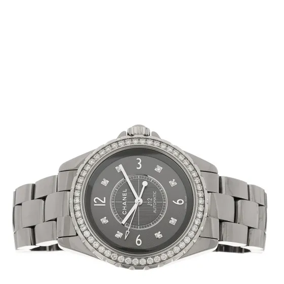 Cheap CHANEL Titanium Ceramic Diamond Bezel 38mm J12 Automatic Watch 0115