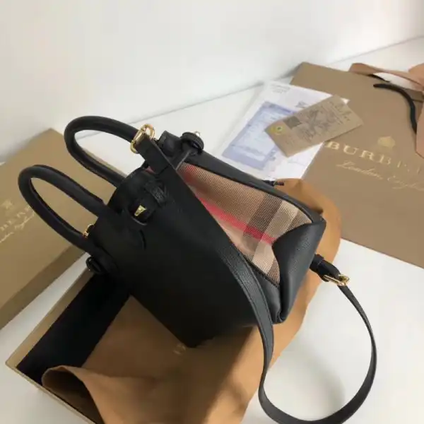 Rep Burberry The Baby Banner in Leather and House Check 0125