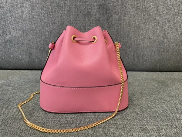 Affordable VALENTINO MINI BUCKET BAG IN NAPPA WITH VLOGO SIGNATURE CHAIN 0113