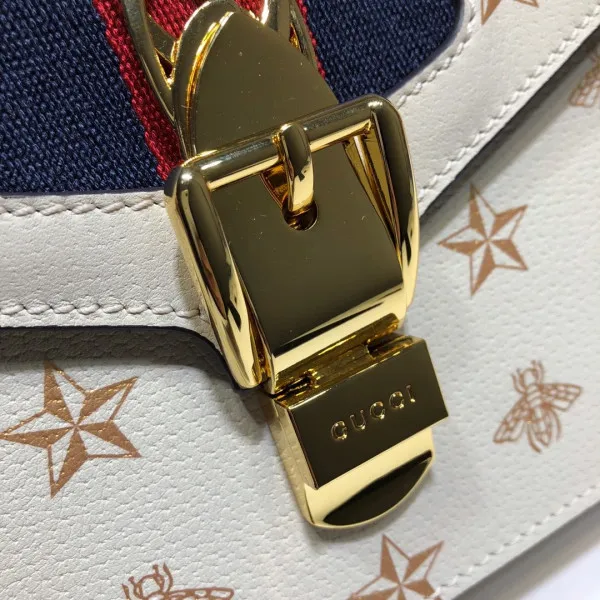 Rep GUCCI Sylvie Bee Star mini leather bag 0121