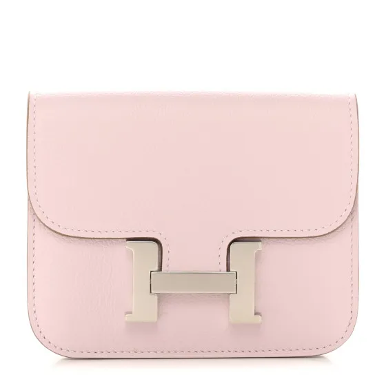 HERMES Evercolor Constance Slim Wallet Mauve Pale 0112