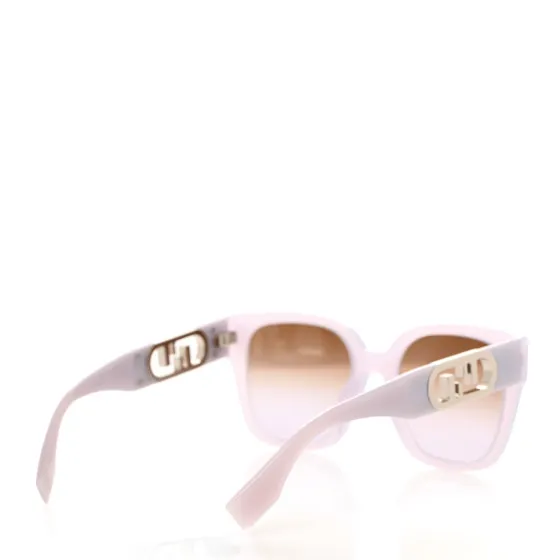 Rep FENDI Acetate O Lock Square Sunglasses FE40063I Light Purple 0118