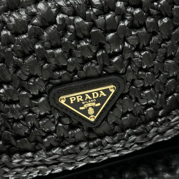 Affordable Prada Crochet and leather shoulder bag 0120