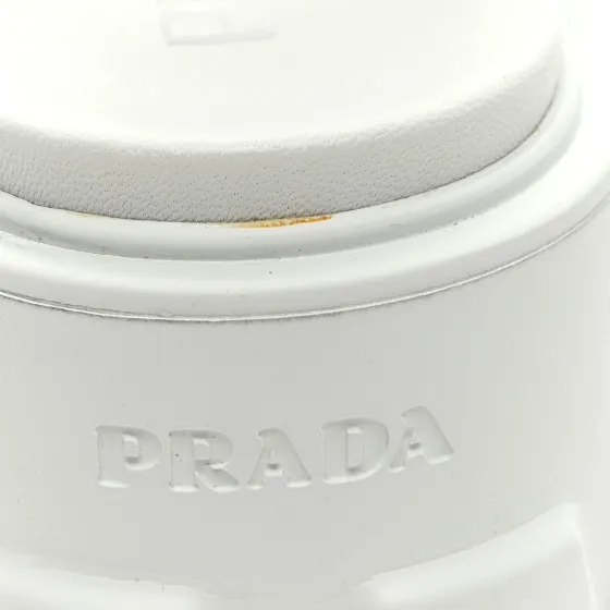 Cheap PRADA Spazzolato Monolith 55mm Sandals 35 White 0112