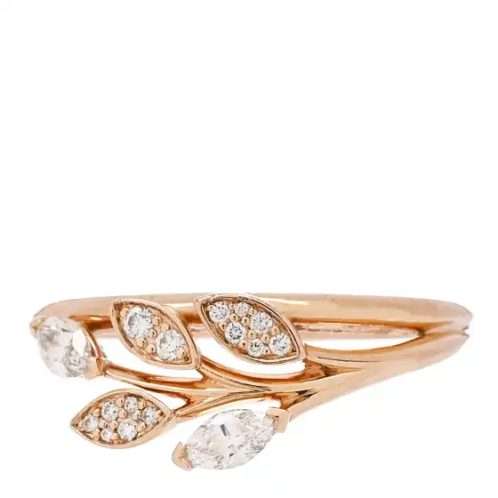 Rep TIFFANY 18K Rose Gold Diamond Victoria Vine Ring 52 6 0129