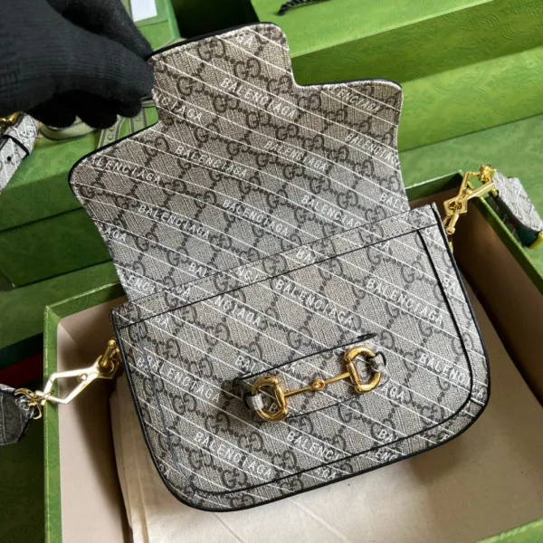 Cheap GUCCI X BALENCIAGA Horsebit 1955 mini bag 0113