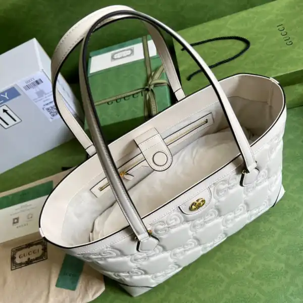 Rep GUCCI GG matelassé leather medium tote 0204