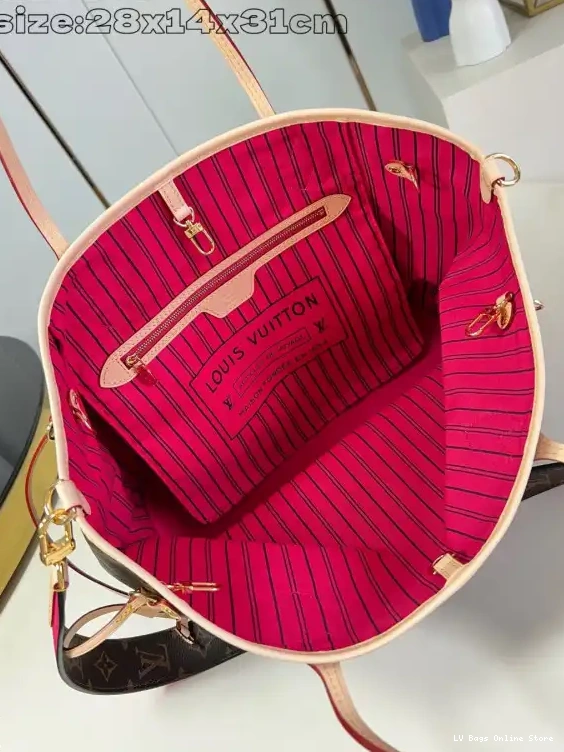 Rep Neverfull Vuitton Bandoulière Inside Out MM-31*28*14cm Louis 0221