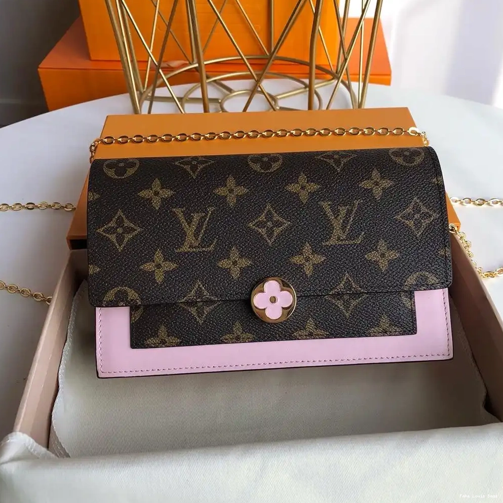 Affordable FLORE CHAIN VUITTON WALLET LOUIS 0216